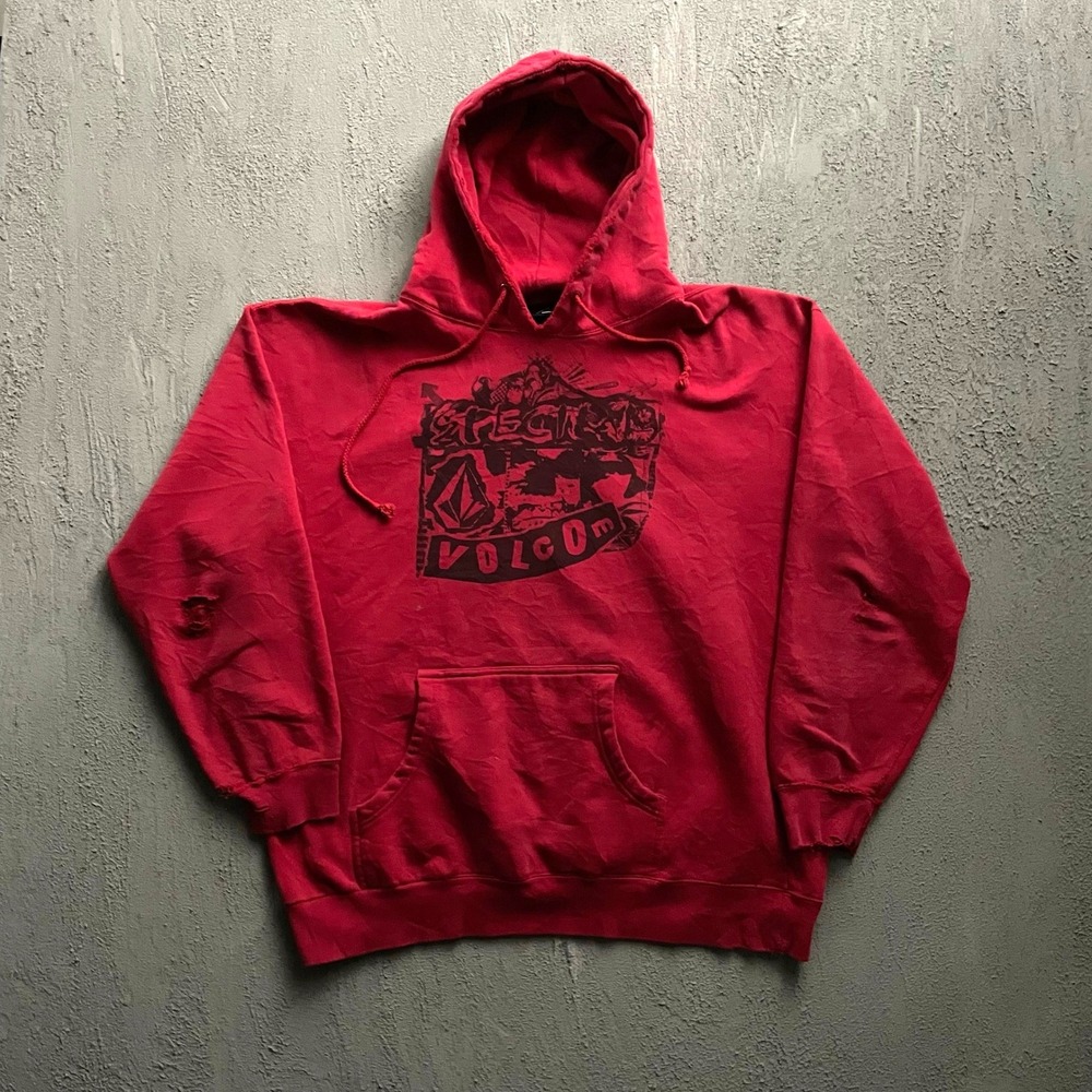 Vintage Volcom Spectral Hoodie Mens XL Red 2000s